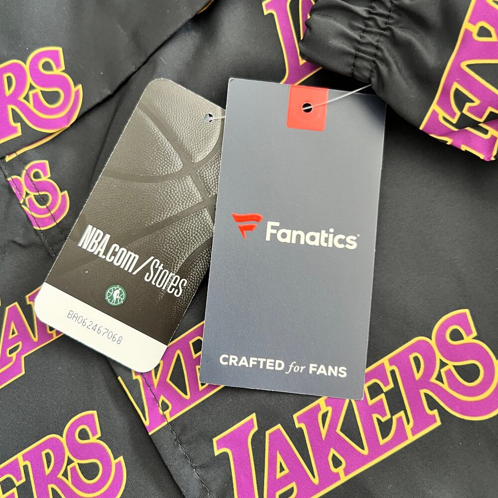Fanatics Los Angeles Lakers All-Over Print Half Zip Hoodie Anorak Jacket XLT NWT - Picture 7 of 9